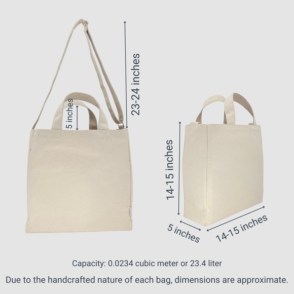 Reusable Grocery Canvas Cotton Thick Large Bag - Eco-Friendly - Picture 5 of 12